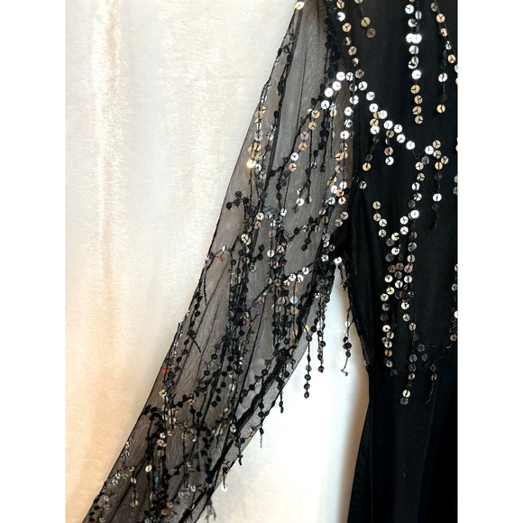 Made with Love Sheer Sequins Formal Maxi Dress Size XL Wedding Mother Bride NWT - Picture 5 of 16